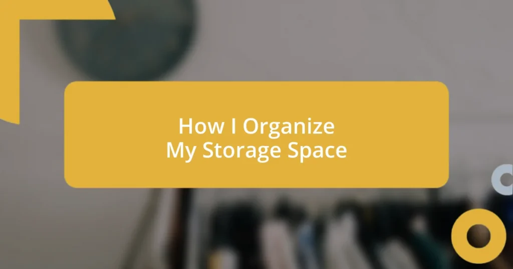 How I Organize My Storage Space