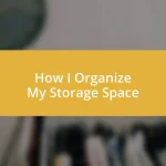 How I Organize My Storage Space
