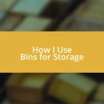 How I Use Bins for Storage