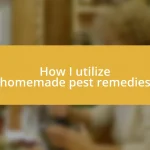 How I utilize homemade pest remedies