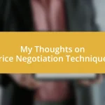 My Thoughts on Price Negotiation Techniques