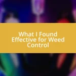 What I Found Effective for Weed Control