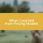 What I Learned from Pricing Models
